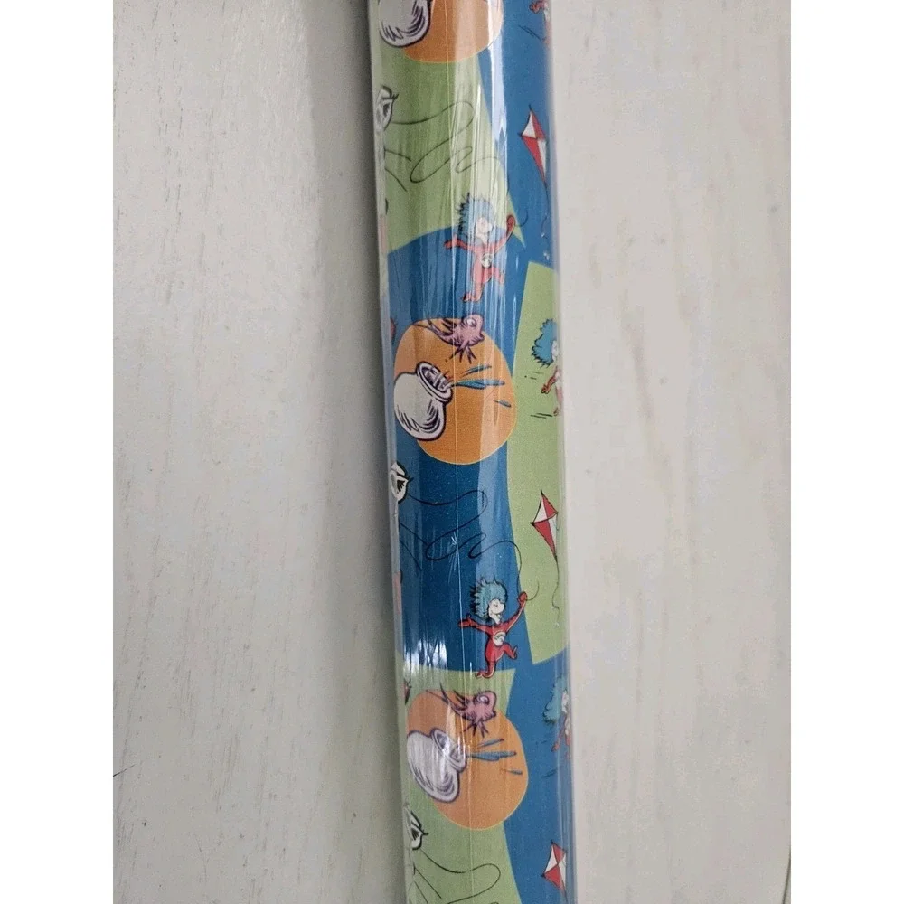 VTG The Finishing Touch Dr. Seuss Cat In The Hat Gift Wrapping Paper Roll **READ